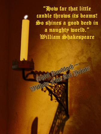 "Guiding Flame with Shakespeare Quote"