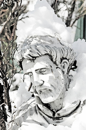 "Snow on a Saint Print 2"